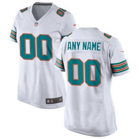 Miami Dolphins Nike Women's White Custom Jersey